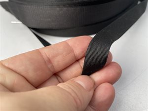 Grosgrain bånd - sort, 16 mm